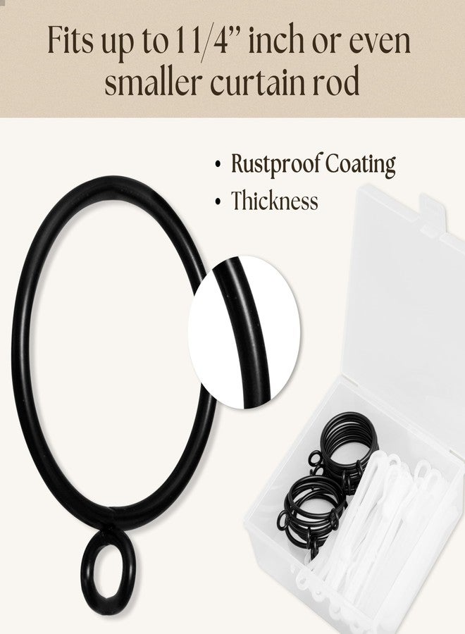 TWODRAPES 16 PCS Black Metal Curtain Rings with Eyelet and 16 PCS Adjustable Plastic Curtain Hooks for Pinch Pleated Curtains, for Window Curtain Rods Fits Up to 1.25 in Rod - Image 5